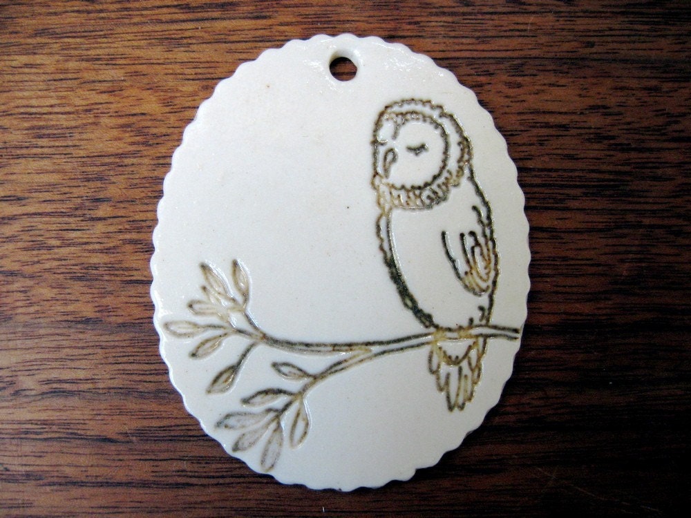 porcelain charm - ms. owl medium