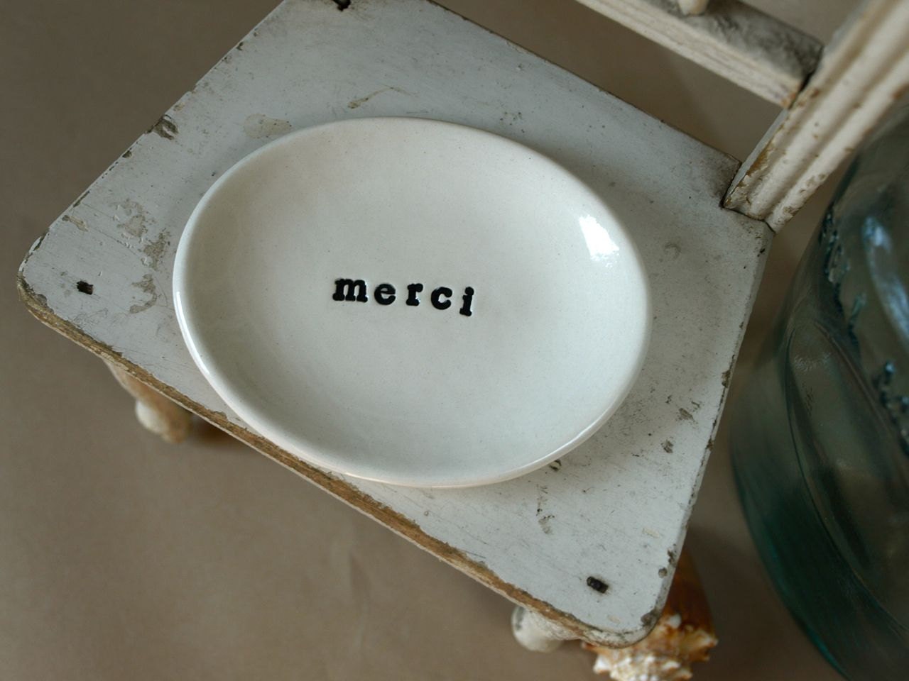 Small Oval Dish with merci