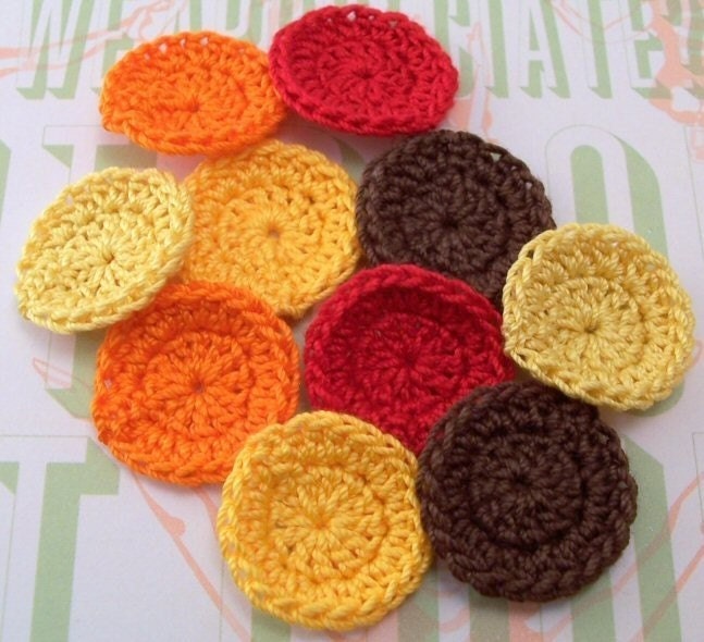 Crocheted Fall Circles - Set of 10