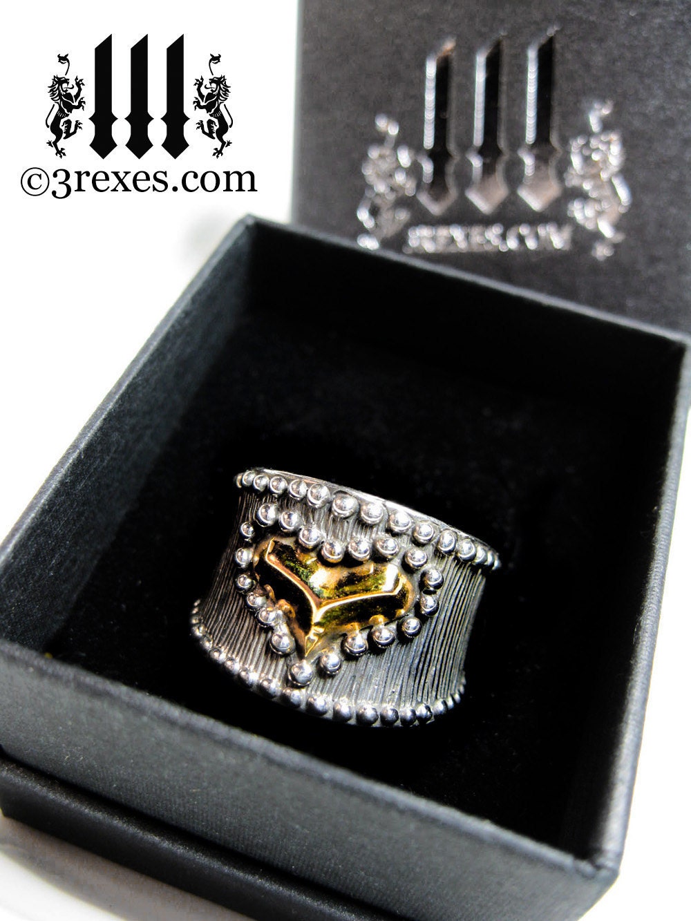 Ring Box Black Wedding Engagement Band Prestige