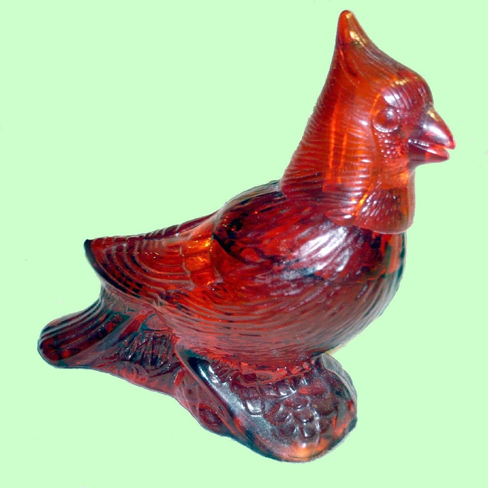 red cardinal glass figurine