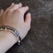 Moonstone & Pearl Oxidized Sterling Silver Sequin Chain Multi Strand Bracelet