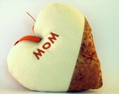Handmade Fabric Heart Ornament - Mom