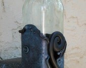 Swirl Bottle Vase Polymer Clay and Glass