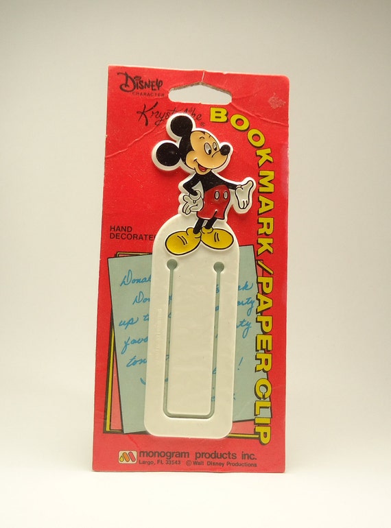 Disney Mickey Mouse Plastic Bookmark By Preciouspast On Etsy