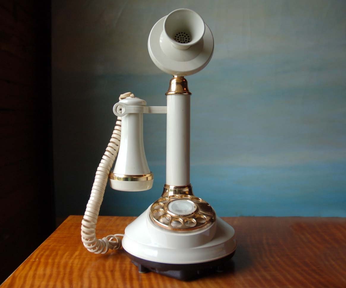 Princess Telephone. Vintage Candlestick Phone. by domestikate