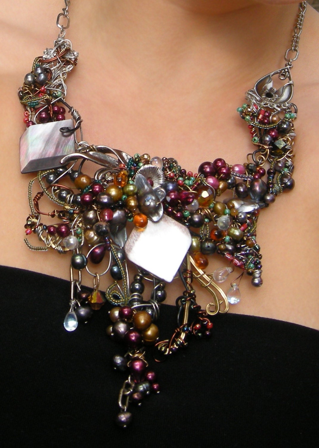 Necklace:  Bohemian Squares