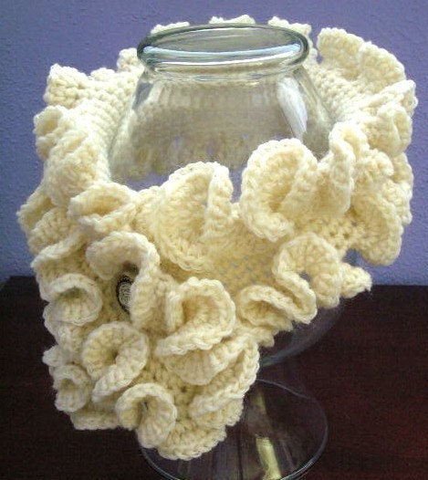 Ruffled Neckwarmer Scarflette Crochet Pattern PDF - permission to sell what you make