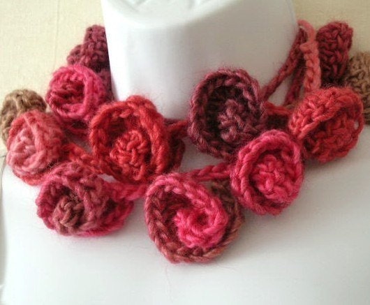 Rose Lariat Scarf Crochet Pattern PDF - permission to sell what you make on all my patterns