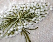 Fiber Art Queen Annes Lace Fabric Textile Hand Embroidery Home Decor
