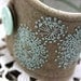 Hand Embroidery Wrist Cuff Queen Annes Lace Frost Mint Jewelry Silk Hand Embroidered