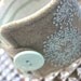 Hand Embroidery Wrist Cuff Queen Annes Lace Frost Mint Jewelry Silk Hand Embroidered