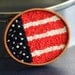 Brooch Hand Embroidery American Flag Brooch Colonial Knots Red White Blue