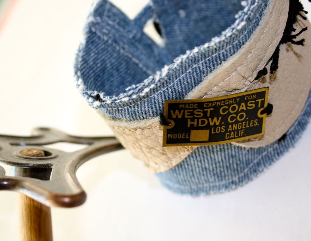 Mens Denim Cuff West Coast Hardware Leather unisex