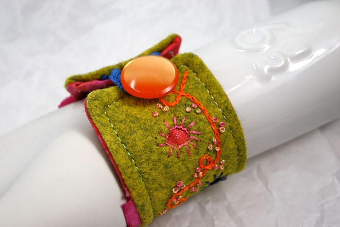 Carnival Dreams Hand Embroidered wrist cuff