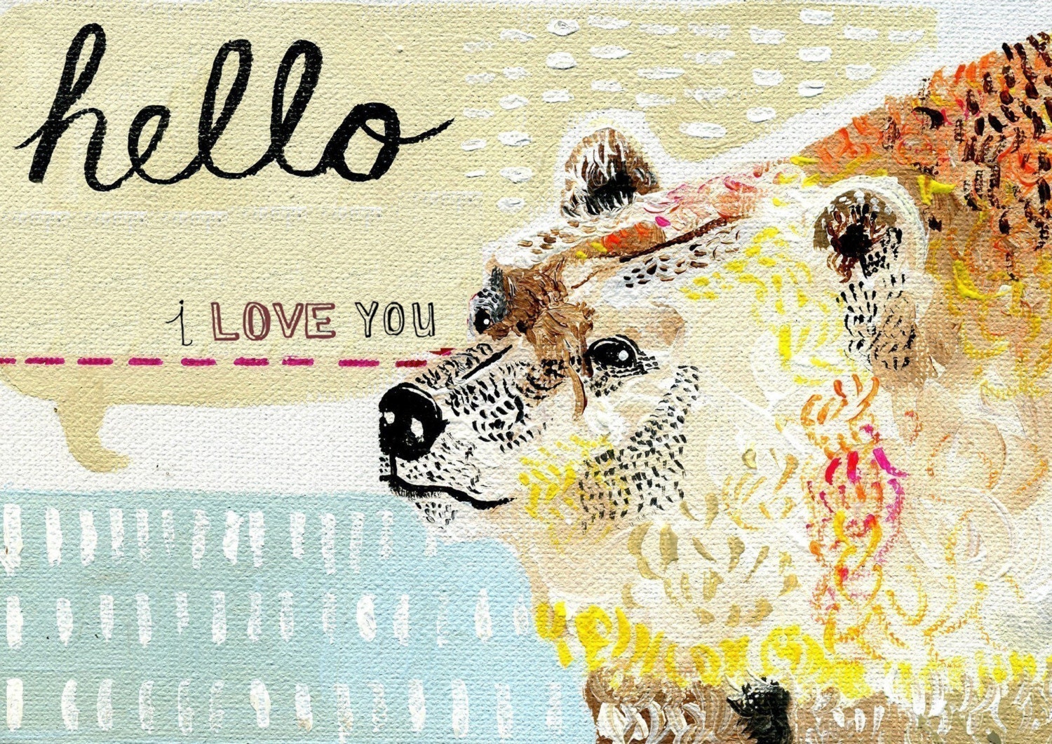 Hello I Love You A3 Print