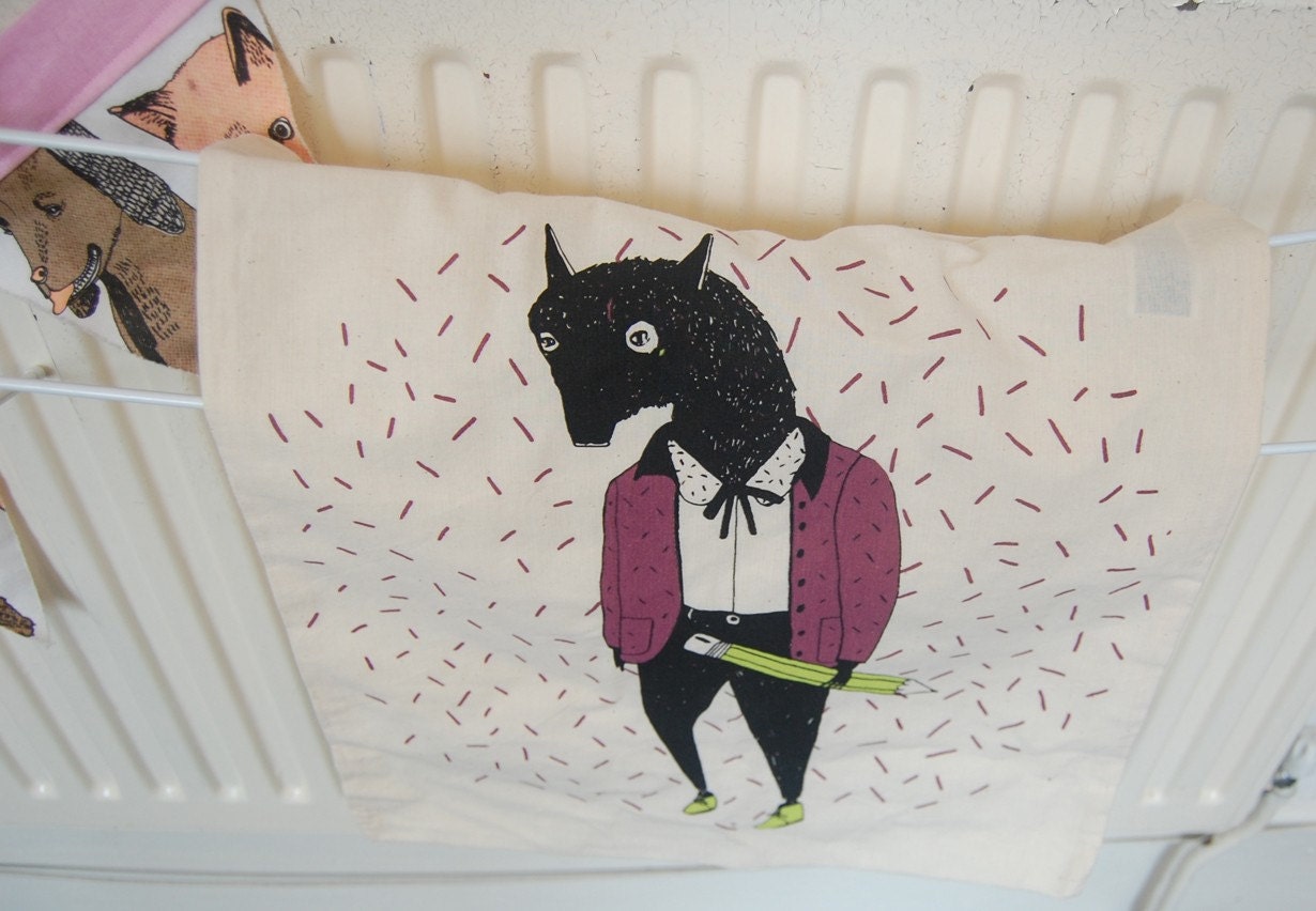 Pencil Tote Bag - Purple