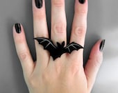 Lone Vampire Bat Ring - Laser Cut Acrylic (C.A.B. Fayre Original Design)
