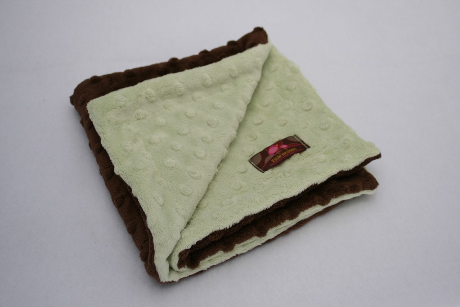 Minky Lovie - 15 x 15 - Chocolate and Pistachio -
