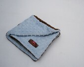 Minky Lovie- 15 x 15 inches- Chocolate and Blue