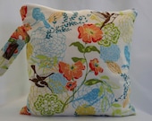 Wet Bag-Large Waterproof Wet Bag- 12.5 x 12.5- Snap Handle- Hummingbird