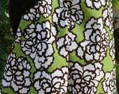 Nursing Cover  Green and Brown Peony