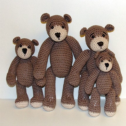 PDF Crochet Pattern - Family Bear