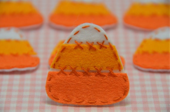 Set of 6pcs handmade felt Candy Corn--pumpkin (FT904)