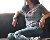 I heart ASTORIA women's gray Tshirt