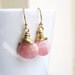 Pink Opal Gold Earrings Faceted AAA Gemstone Heart Briolette Dangle Earrings - GemE9 GoldWedding Jewelry