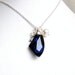 Sapphire Jewelry Bridal Necklace Swarovski Crystal Cobalt Blue Sterling Silver Pendant Necklace Bella NS2 Bridesmaid Jewelry