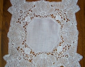 Antique White Lace Wedding Hanky - Hankie Handkerchief - HankyLady