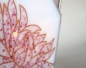 Pink Kiku Flower Fused Glass Candle Holder