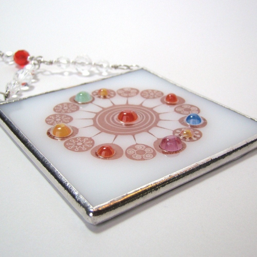 Festive Burst Fused Glass Light Catcher Suncatcher