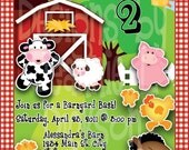 Barnyard Invitation Birthday, Baby Shower, Event, Digital uPrint file
