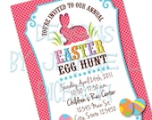 Easter Invitation Bunny , Easter Egg Hunt in Pink or Blue - DIY digital file Il_170x135