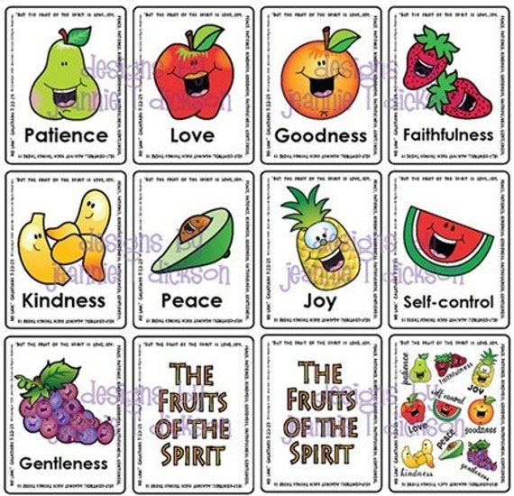 Printable PDF Flash Cards Fruits of the Spirit by HoneyBops