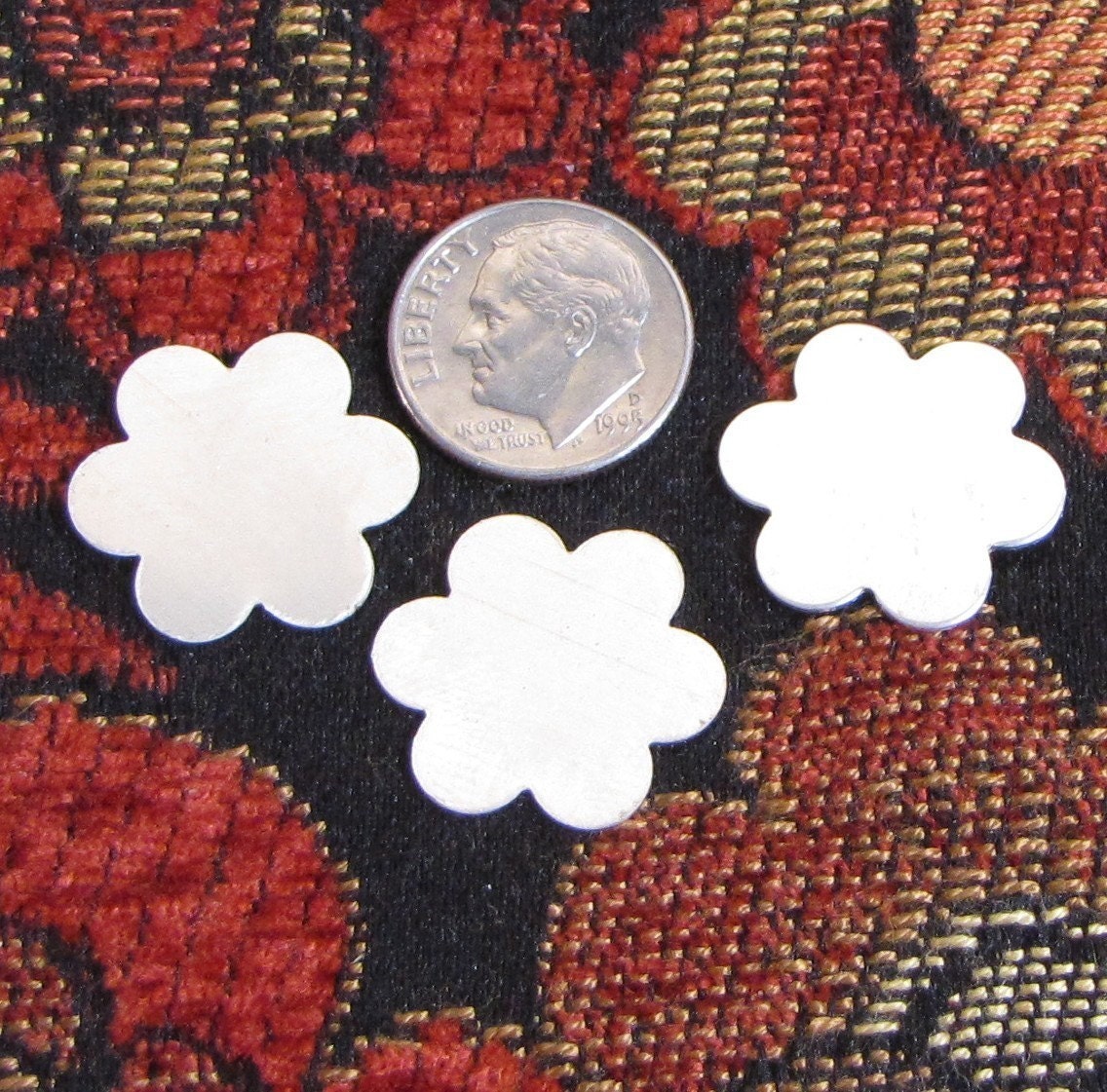 3 3/4 in 22 ga sterling flower dasies for hand stamping jewelry - fun to work with