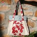 Red Olive Leaf and Misty Blue Big Town Bag