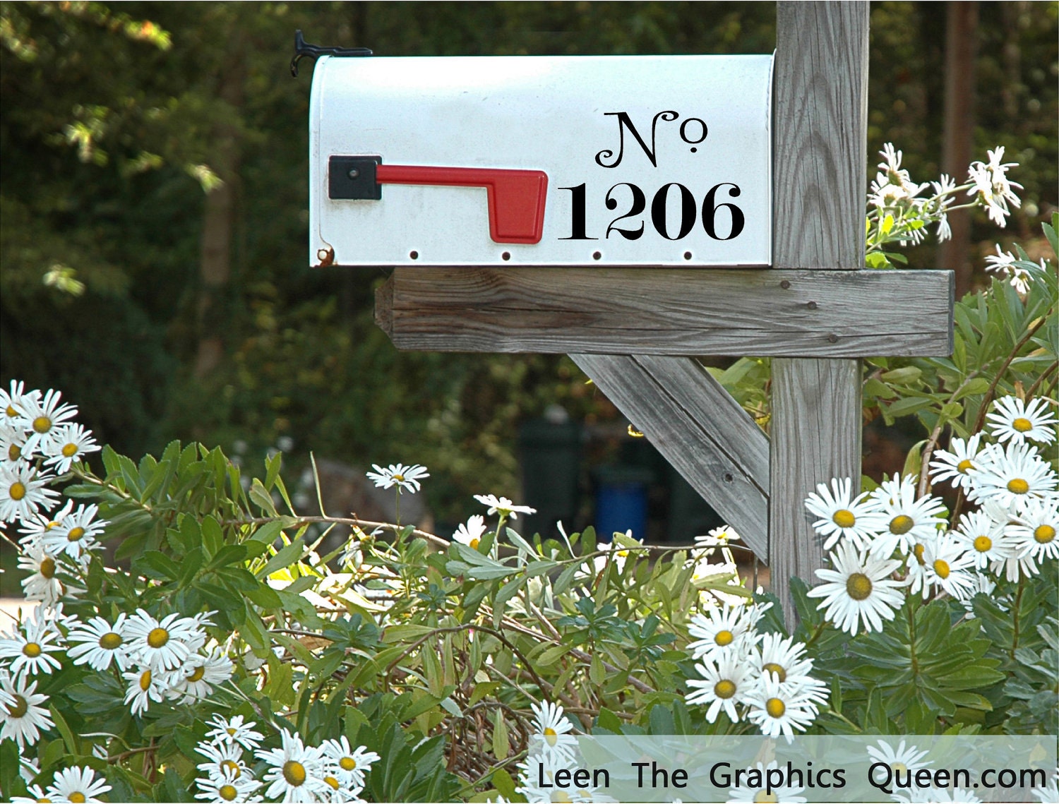 Mailbox Number Vinyl Decals Set of Three