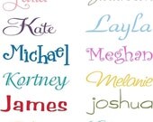 Monogram Name Vinyl Wall Decal Large for Childs Room Nursery Decor