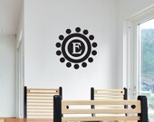 Monogram Circle with Dots Wall Decor Large Wall Decal