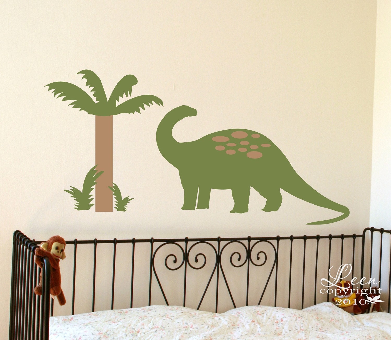 Dinosaur and Palm Tree Wall Decal Set