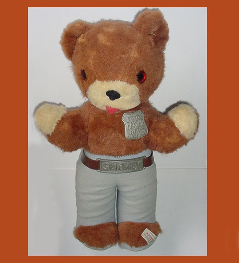 Smokey Bear Teddy Bear By Ideal Toy Corp. - U.S.A. Made-Cute One