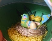 Large Sugar Egg - Bird with Egg in Nest - Confection Collection Handmade by Bittersweet Design Studio