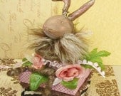 vintage inspired Sassy Maddie the Princess Bunny box cake topper easter spring decor