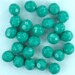 25 Opaque Turquoise Czech Firepolish Faceted Beads 8mm