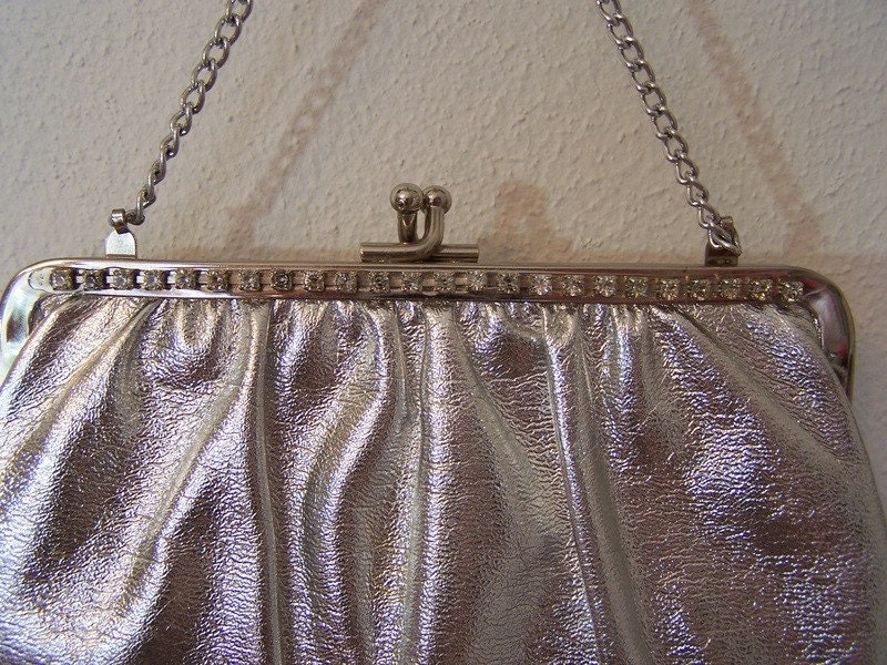 Silver Purse with Rhinestones