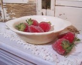 Vintage White Ironstone . White Bowl . Shabby Chic