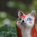 fox rattle - bright red miniature sculpture